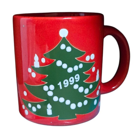 Waechtersbach Christmas Tree 1999 Mug Red Green Design Germany Vintage AS IS - Picture 13 of 16